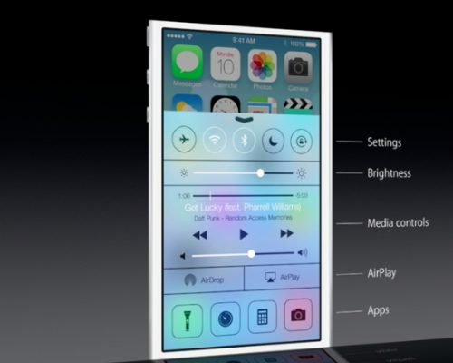 iOS 7 - un nouveau panneau de controle